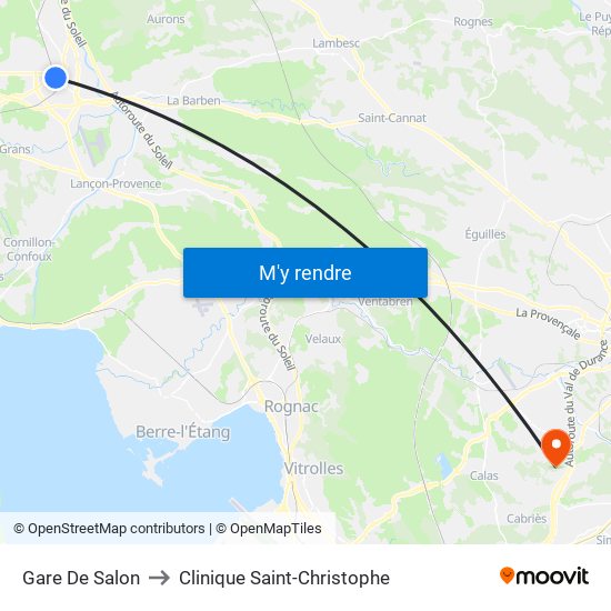 Gare De Salon to Clinique Saint-Christophe map