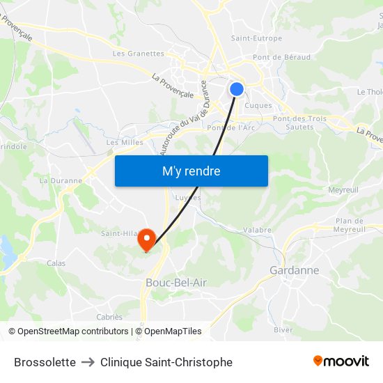 Brossolette to Clinique Saint-Christophe map