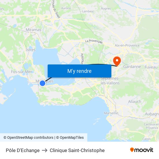 Pôle D'Echange to Clinique Saint-Christophe map