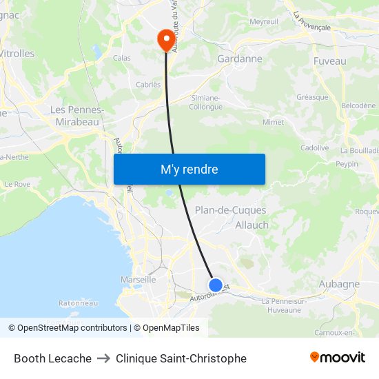Booth Lecache to Clinique Saint-Christophe map