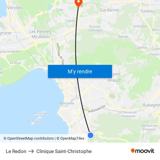Le Redon to Clinique Saint-Christophe map