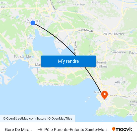Gare De Miramas to Pôle Parents-Enfants Sainte-Monique map