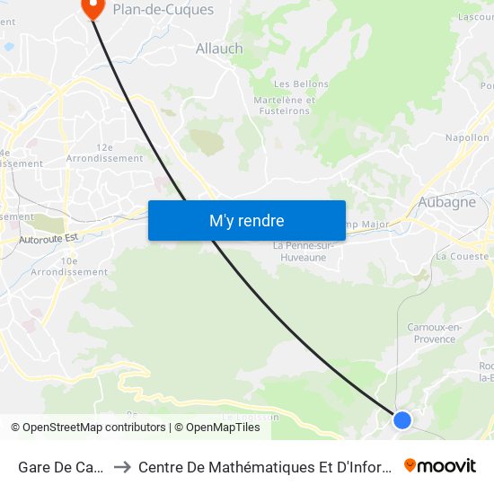 Gare De Cassis to Centre De Mathématiques Et D'Informatique map