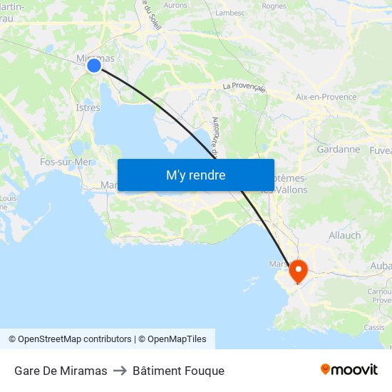 Gare De Miramas to Bâtiment Fouque map