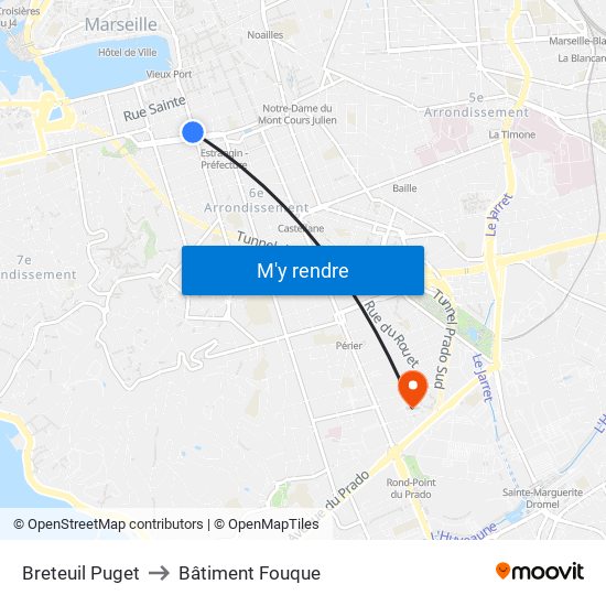 Breteuil Puget to Bâtiment Fouque map