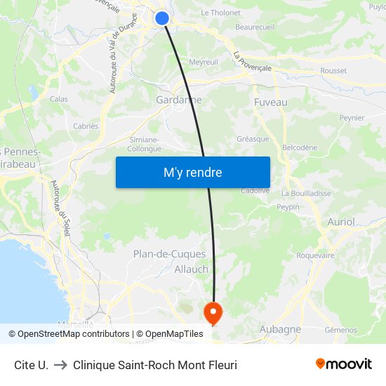 Cite  U. to Clinique Saint-Roch Mont Fleuri map