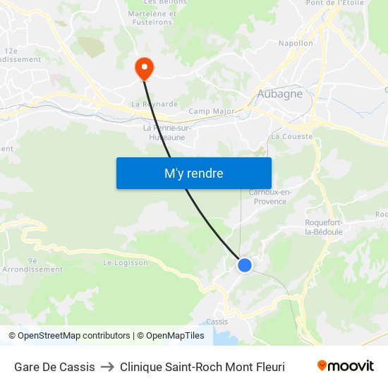 Gare De Cassis to Clinique Saint-Roch Mont Fleuri map