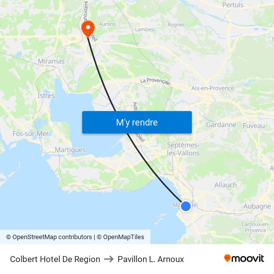 Colbert Hotel De Region to Pavillon L. Arnoux map