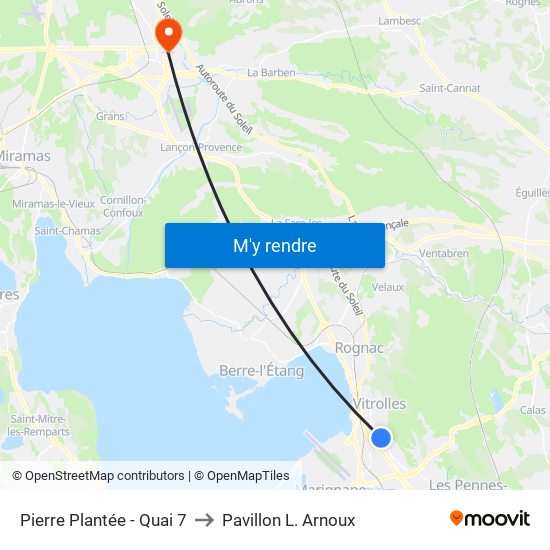 Pierre Plantée - Quai 7 to Pavillon L. Arnoux map