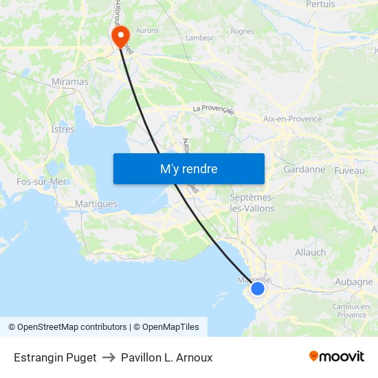 Estrangin Puget to Pavillon L. Arnoux map