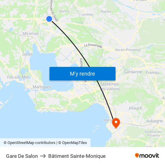 Gare De Salon to Bâtiment Sainte-Monique map