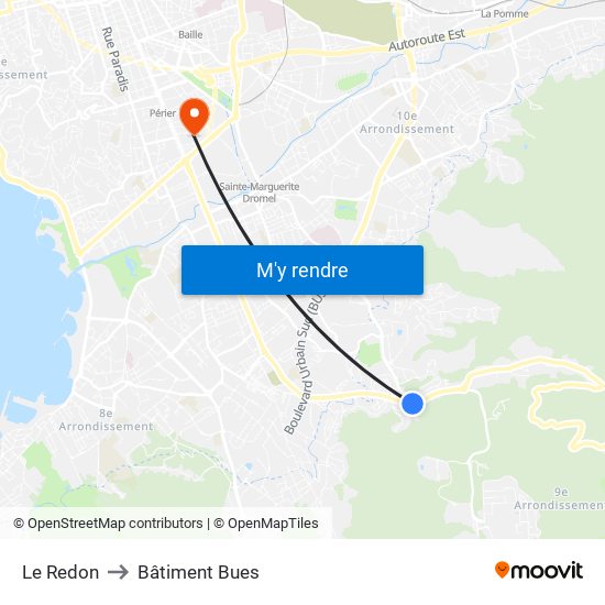 Le Redon to Bâtiment Bues map