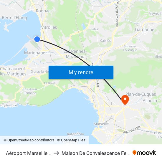 Aéroport Marseille-Provence to Maison De Convalescence Fernande Berger map