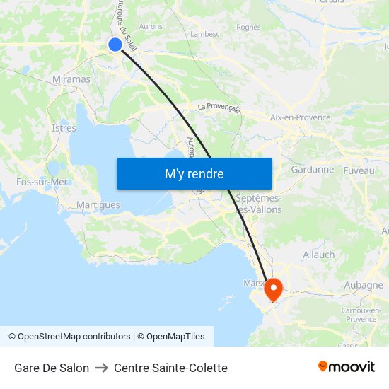 Gare De Salon to Centre Sainte-Colette map