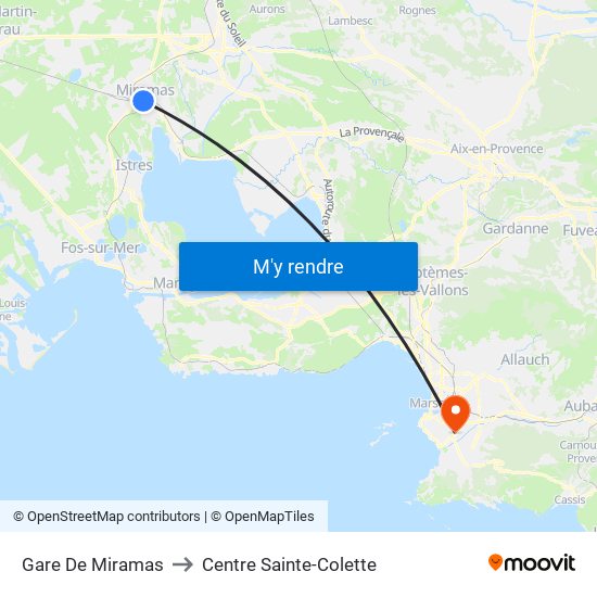 Gare De Miramas to Centre Sainte-Colette map