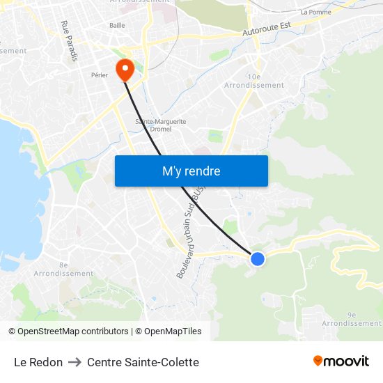 Le Redon to Centre Sainte-Colette map