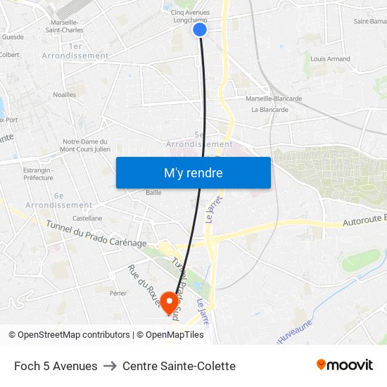 Foch 5 Avenues to Centre Sainte-Colette map