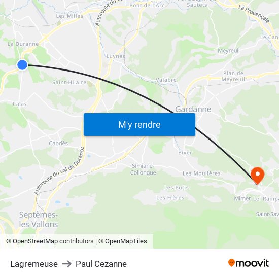Lagremeuse to Paul Cezanne map