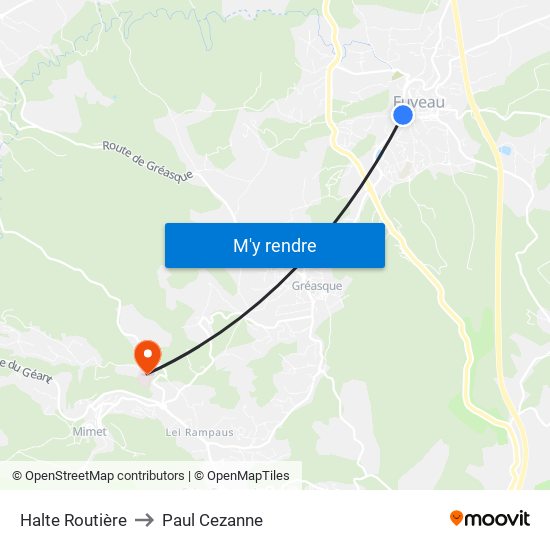 Halte Routière to Paul Cezanne map