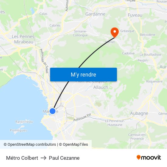 Métro Colbert to Paul Cezanne map