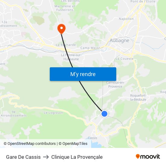 Gare De Cassis to Clinique La Provençale map