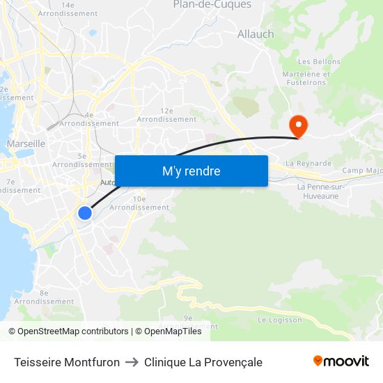 Teisseire Montfuron to Clinique La Provençale map