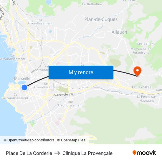 Place De La Corderie to Clinique La Provençale map