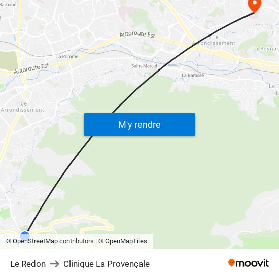Le Redon to Clinique La Provençale map
