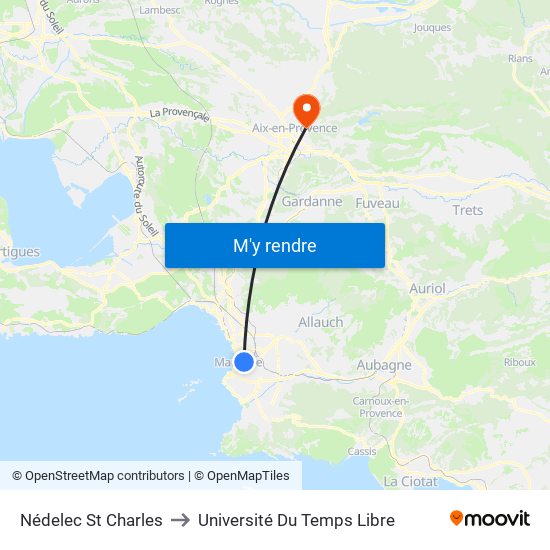Nédelec St Charles to Université Du Temps Libre map