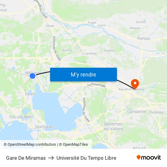 Gare De Miramas to Université Du Temps Libre map