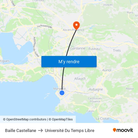 Baille Castellane to Université Du Temps Libre map