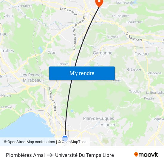 Plombières Arnal to Université Du Temps Libre map