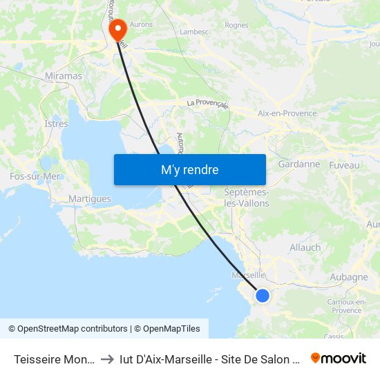 Teisseire Montfuron to Iut D'Aix-Marseille - Site De Salon De Provence map