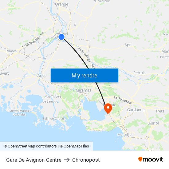 Gare De Avignon-Centre to Chronopost map