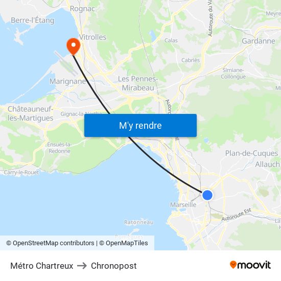 Métro Chartreux to Chronopost map