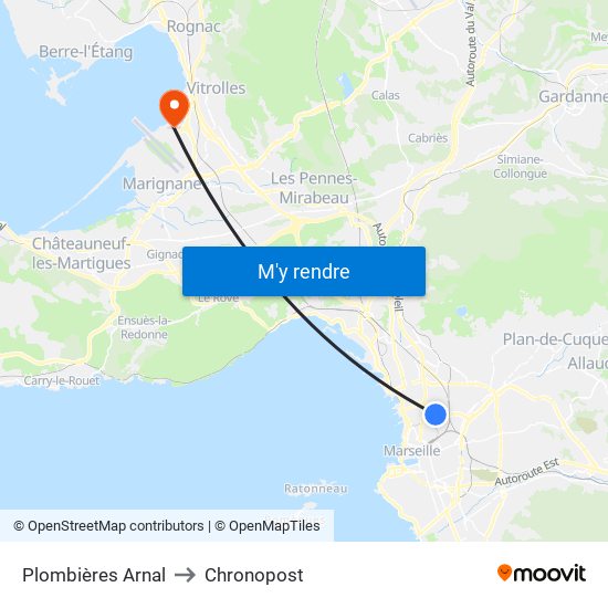 Plombières Arnal to Chronopost map