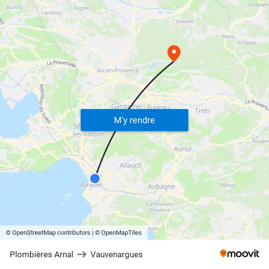 Plombières Arnal to Vauvenargues map