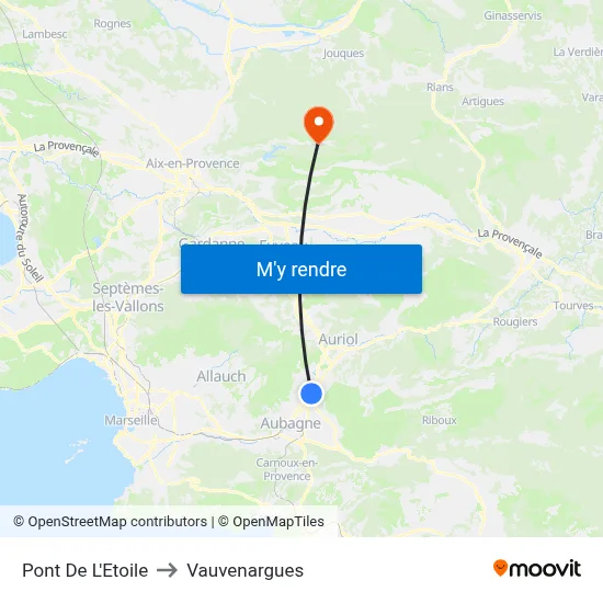 Pont De L'Etoile to Vauvenargues map