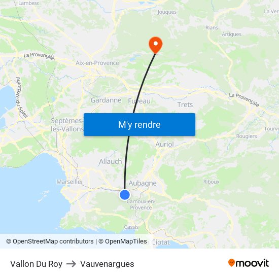 Vallon Du Roy to Vauvenargues map
