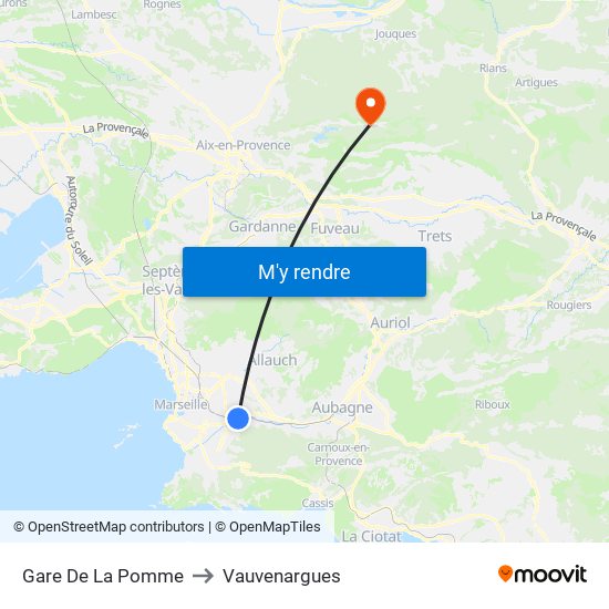 Gare De La Pomme to Vauvenargues map