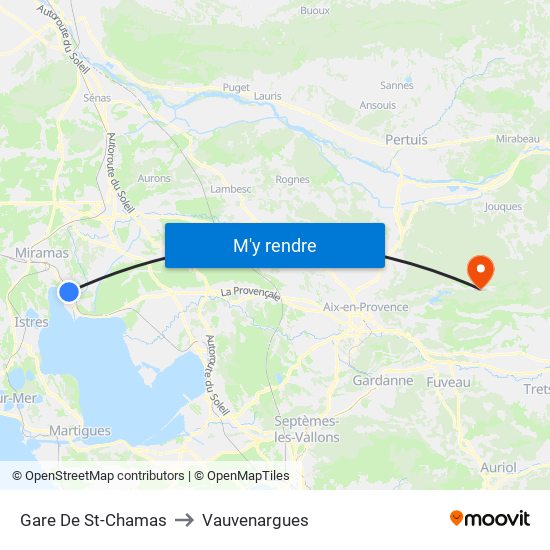 Gare De St-Chamas to Vauvenargues map