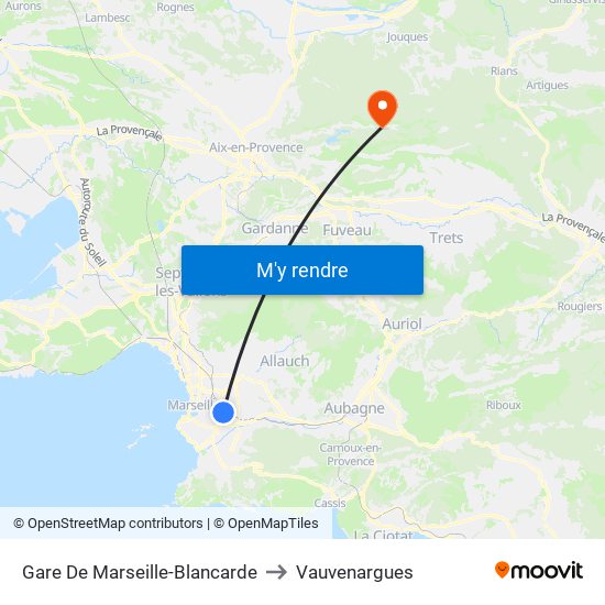 Gare De Marseille-Blancarde to Vauvenargues map