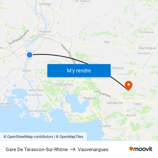 Gare De Tarascon-Sur-Rhône to Vauvenargues map