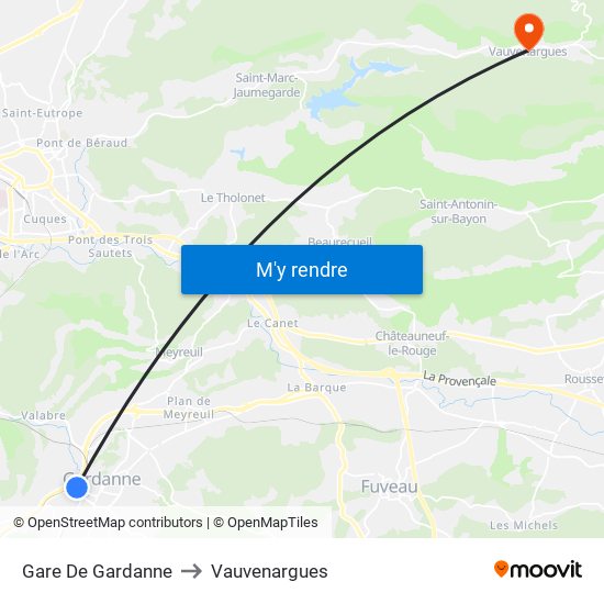 Gare De Gardanne to Vauvenargues map