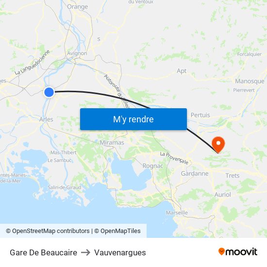 Gare De Beaucaire to Vauvenargues map