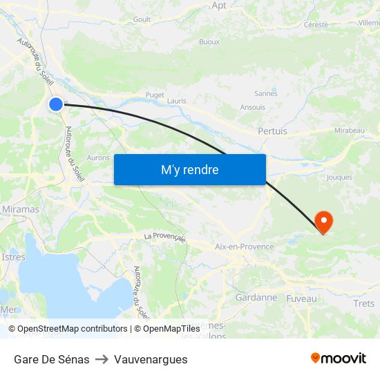 Gare De Sénas to Vauvenargues map