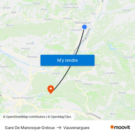 Gare De Manosque-Gréoux to Vauvenargues map