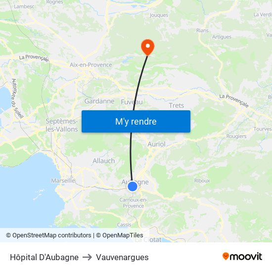 Hôpital D'Aubagne to Vauvenargues map