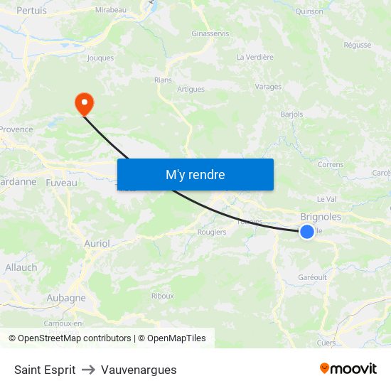 Saint Esprit to Vauvenargues map