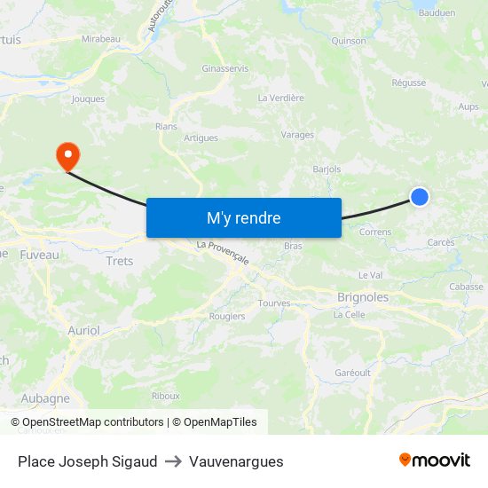 Place Joseph Sigaud to Vauvenargues map